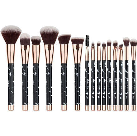 11 sets of marble makeup brush kit in shade Black