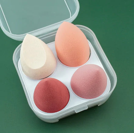 4 Pieces Makeup Sponge Powder Puff Dry And Wet Combined in shade Pink