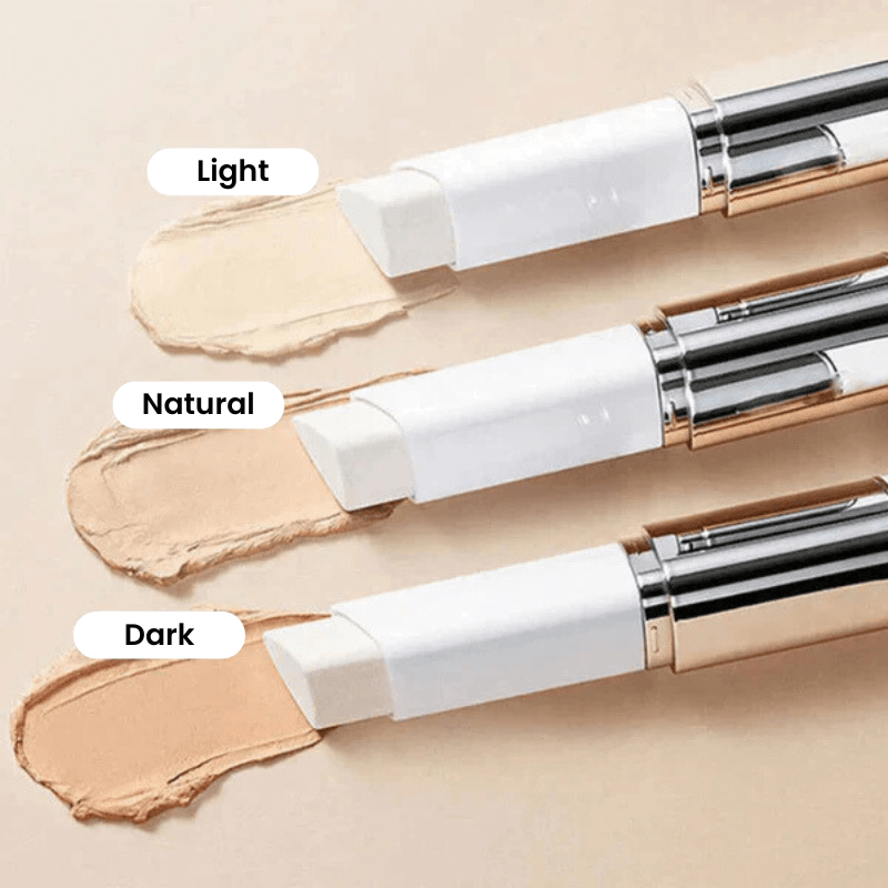Foundation stick with built-in brush