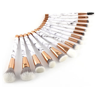 11 sets of marble makeup brush kit