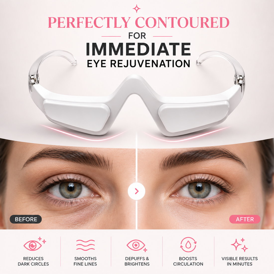Contoured design for the eye area
