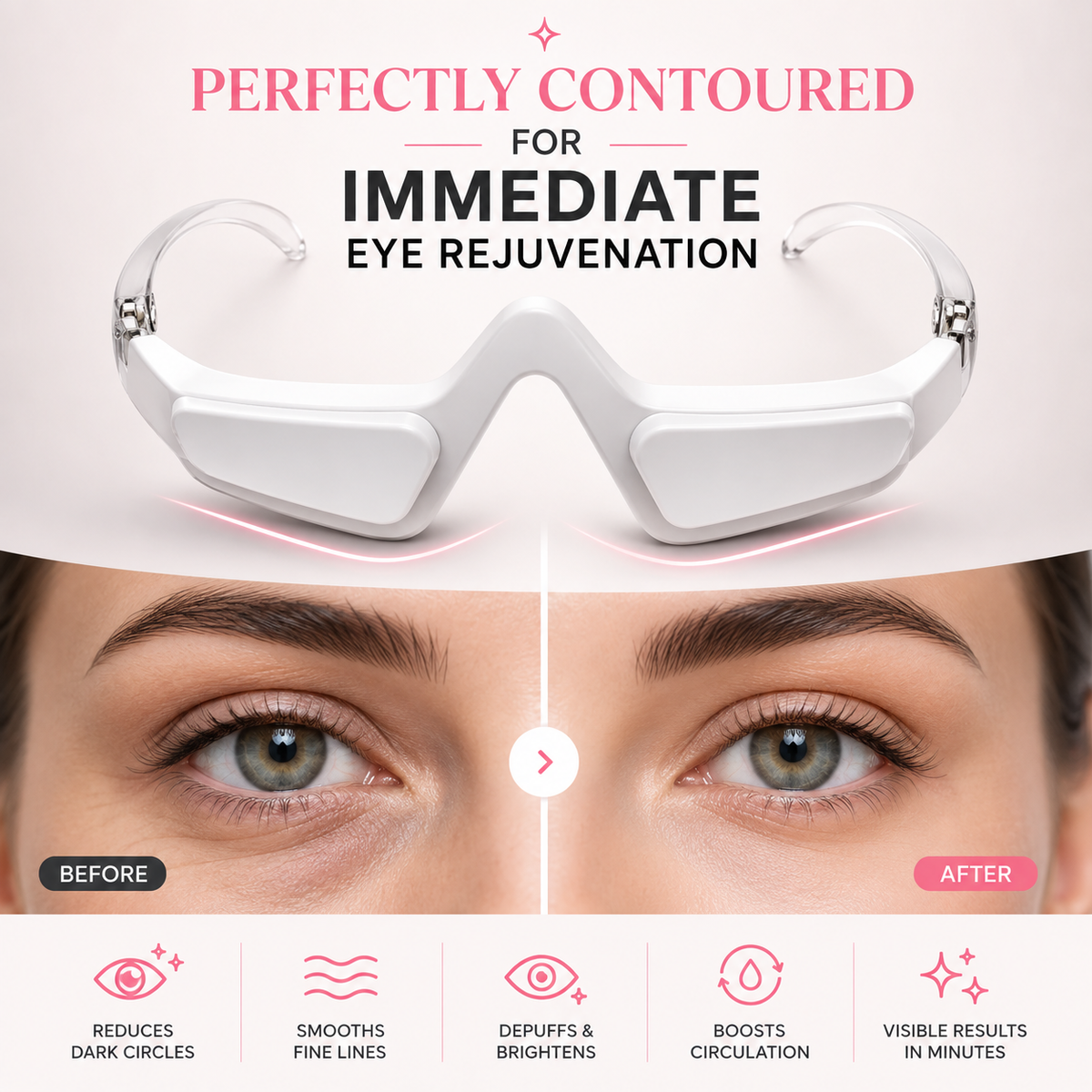 Contoured design for the eye area