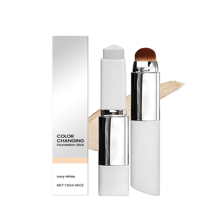 2-in-1 Color-Changing Foundation Stick Clear And Non-stuck Powder Daily External Foundation in shade Ivory White
