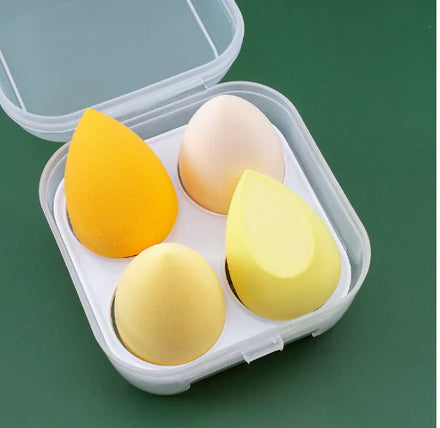 4 Pieces Makeup Sponge Powder Puff Dry And Wet Combined in shade Yellow