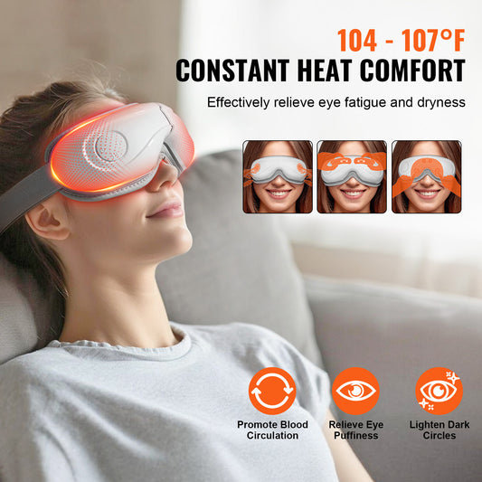 Wicky Beauty heated eye massager in white, folded flat on a plain background