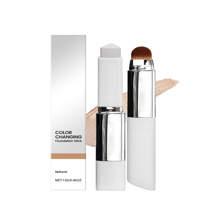 2-in-1 Color-Changing Foundation Stick Clear And Non-stuck Powder Daily External Foundation in shade Natural