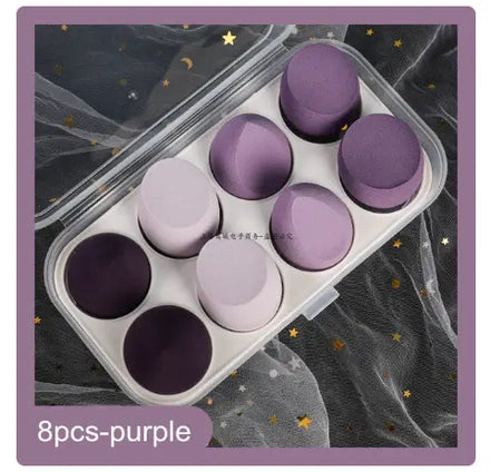 8 Pieces Makeup Sponge Set in shade Purple / 8 Pieces