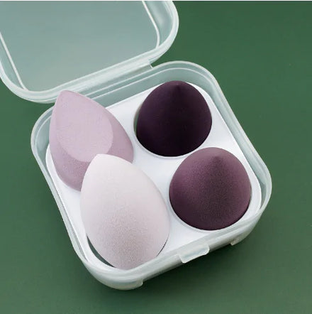 4 Pieces Makeup Sponge Powder Puff Dry And Wet Combined in shade Purple