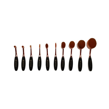 Synthetic Oval Makeup Brush Set - 10 Piece in shade Default Title