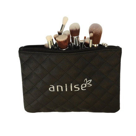 Set of 15 Professional Synthetic Makeup Brushes in shade Black