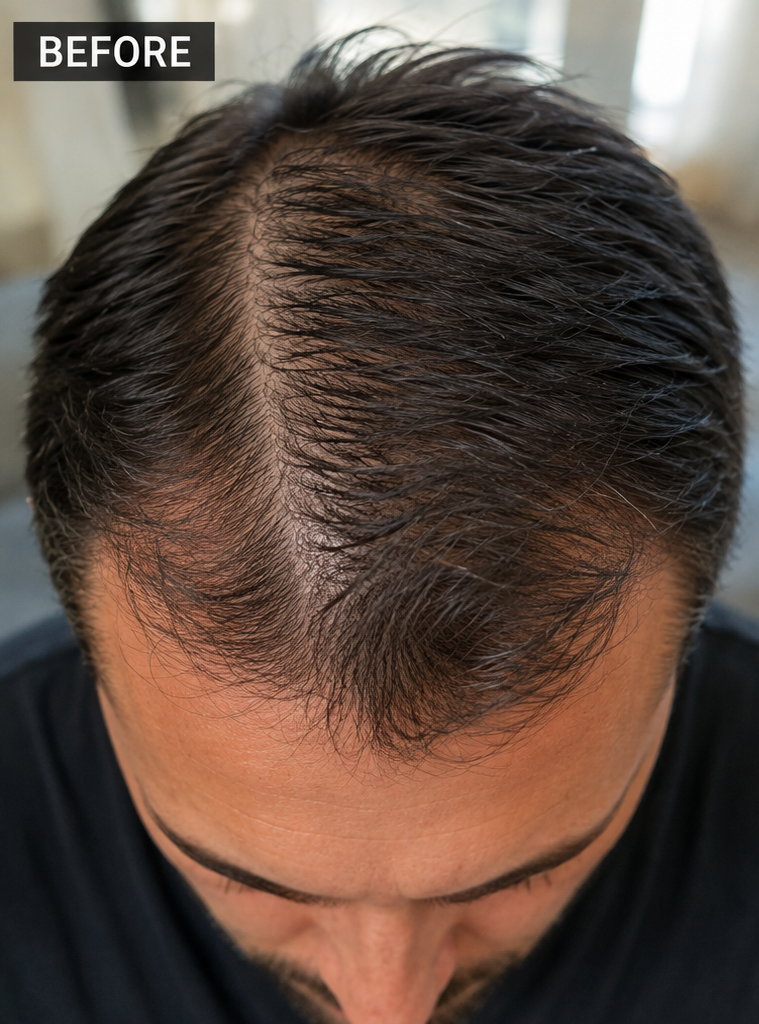 Hairline coverage — before