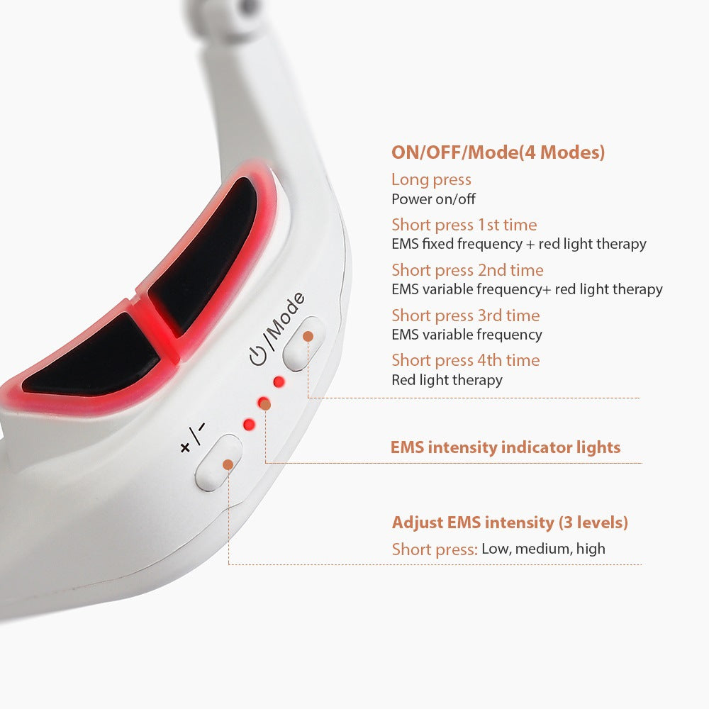 EMS Micro-current Eye Massager with Red Light Therapy