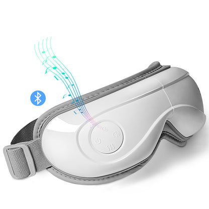 Interior view of the eye massager showing the soft heating pads and massage nodes