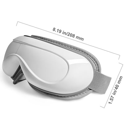 Close-up of the eye massager touch control panel and heat setting button