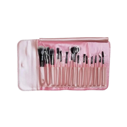 Set of 15 Professional Synthetic Makeup Brushes in shade Pink