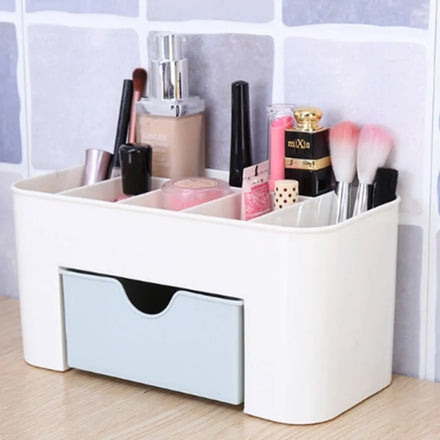 Plastic Makeup Organizer in shade Blue / 20.5x10.5x10 Centimeter